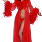 FEATHER TRIM STRIPPER ROBE AND MATCHING THONG