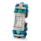 Ladies Mother of Pearl Blue Bead Heart Fashion Watch