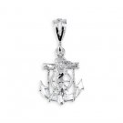 925 Sterling Silver Jesus Anchor Mariner Charm Pendant