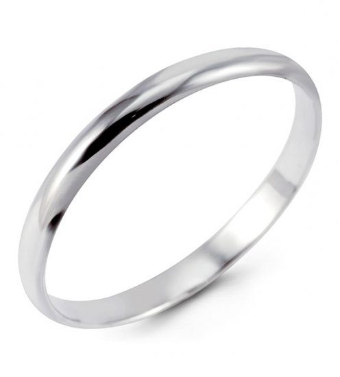 Solid 925 Sterling Silver Thin Simple Wedding Band Ring