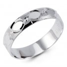Sterling Silver Modern Marquise Cut Wedding Band Ring