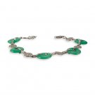 Green Jade 925 Sterling Silver Chinese Lucky Bracelet
