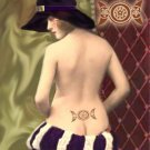 ACEO Witch Card HennaToo Girl Witchy Vintage Nude Print