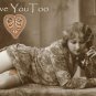 ACEO Love You Too Card HennaToo Girl Vintage Nude Print