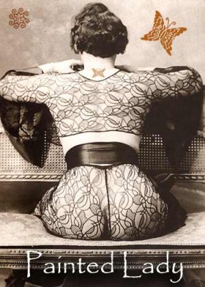 ACEO Painted Lady Card HennaToo Girl Vintage Lingerie