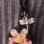 Necklace w/ Wood Pendant and Dragonfly Charm