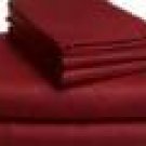 1000TC EGYPTIAN COTTON BURGANDY SOLID QUEEN SHEET SET