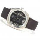 pah0002b - Paris Hilton Women's Floating Numbers Stainless Steel Leather Strap Watch