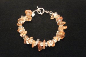 Handcrafted Amber Glass Beaded Bracelet