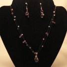 Lavendar Tear Drop Necklace Set
