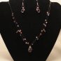 Pink Tear Drop Necklace Set