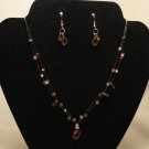 Brown Tear Drop Necklace Set