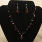 Brown Tear Drop Necklace Set