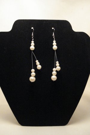 White Pearl Dangle Earrings