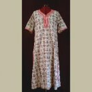 African-Style~CAFTAN & PANTS Set~VINTAGE~HANDMADE~Grey & Red figure printed design