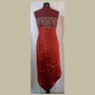 Gorgeous SATIN BURGUNDY FORMAL DRESS~Embroidered Bodice~Prom~Homecoming~size S/M