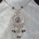 NEW~"EYE OF SPIRIT"~Handmade Peruvian NECKLACE ~Alpaca Silver ~Murano/Cascajo beads ~Jewelry