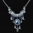 NEW~"MIDNIGHT MOONS"~Handmade Peruvian NECKLACE ~Alpaca Silver ~Murano/Cascajo beads ~Jewelry