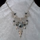NEW~"QUEEN OF THE NIGHT"~Handmade Peruvian NECKLACE ~Alpaca Silver ~Murano & Cascajo ~Jewelry