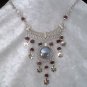NEW~"MAGENTA BLOOMS"~Handmade Peruvian NECKLACE ~Alpaca Silver ~Murano/Cascajo beads ~Jewelry