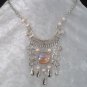 NEW~"ROSE MIST"~Handmade Peruvian NECKLACE ~Alpaca Silver ~Murano/Cat's Eyes beads ~Jewelry