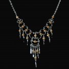 NEW~"GOLDEN DREAMS"~Handmade Peruvian NECKLACE ~Alpaca Silver ~Cat's Eyes beads ~Jewelry ~Jewelry