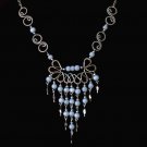 NEW~"BLUE ANGEL"~Handmade Peruvian NECKLACE ~Alpaca Silver ~Cat's Eyes beads ~Jewelry