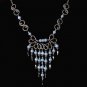 NEW~"BLUE ANGEL"~Handmade Peruvian NECKLACE ~Alpaca Silver ~Cat's Eyes beads ~Jewelry