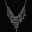 NEW~"VIOLET VALENTINE"~Handmade Peruvian NECKLACE ~Alpaca Silver Jewelry ~Cat's Eye beads