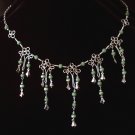 NEW~"EMERALD FORTUNE"~Handmade Peruvian NECKLACE ~Alpaca Silver Jewelry ~Cat's Eyes beads