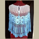 NEW~BLUE fading into WHITE~CROCHETED~PONCHO/TOP~New without Tags~Crochet