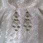 "Endless Emerald Hoops" HANDMADE Peruvian EARRINGS ~Alpaca Silver Jewelry ~Cat's Eyes Beads