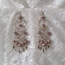 "Celtic Cascades in Lilac" HANDMADE Peruvian EARRINGS ~Alpaca Silver Jewelry ~Cat's Eyes Beads