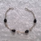 "BLACK MURANO TWIST" HANDMADE PERUVIAN BRACELET ~Alpaca Silver Jewelry ~Murano Glass