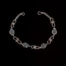 "CLEAR MURANO CURLS" HANDMADE PERUVIAN BRACELET ~Alpaca Silver Jewelry ~Murano Glass