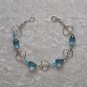 "SKY BLUE MURANO HEARTS" HANDMADE PERUVIAN BRACELET ~Alpaca Silver Jewelry ~Murano Glass