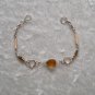 "AMBER TEARDROP" MURANO/BAMBOO Bracelet~HANDMADE PERUVIAN Alpaca Silver Jewelry ~Cat's Eyes beads