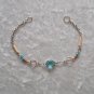 "BLUE CIRCLES" MURANO glass & BAMBOO beads Bracelet ~HANDMADE PERUVIAN Alpaca Silver Jewelry