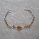 "AMBER TWISTS" MURANO & BAMBOO Bracelet ~HANDMADE PERUVIAN Alpaca Silver Jewelry ~Cat's Eye beads