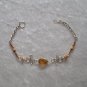 "AMBER TWISTS" MURANO & BAMBOO Bracelet ~HANDMADE PERUVIAN Alpaca Silver Jewelry ~Cat's Eye beads