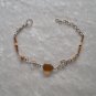 "AMBER MELODY" MURANO and BAMBOO BRACELET ~HANDMADE Peruvian Alpaca Silver Jewelry ~Cat's Eye beads