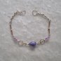 "LILAC CURLS" MURANO glass & BAMBOO beads BRACELET ~HANDMADE Peruvian Alpaca Silver Jewelry