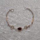 "TRIBAL VIOLETS" MURANO & BAMBOO BRACELET~HANDMADE Peruvian Alpaca Silver Jewelry~Cat's Eye beads