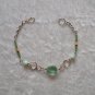 "PALE GREEN TEARS"~MURANO & BAMBOO BRACELET ~HANDMADE Peruvian Alpaca Silver Jewelry~Cat's Eye beads