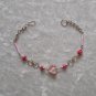 "CELTIC SPIRAL BLUSH" MURANO glass & CASCAJO beads BRACELET ~HANDMADE Peruvian Alpaca Silver Jewelry