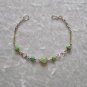 "LIME TWIST" MURANO glass & CASCAJO nugget beads BRACELET ~HANDMADE Peruvian Alpaca Silver Jewelry