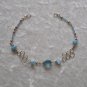 "BLUE SERPENTINE" MURANO glass & CASCAJO nuggets BRACELET ~HANDMADE Peruvian Alpaca Silver Jewelry