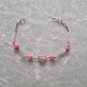 "PINK HEART & KNOTS" MURANO glass & CASCAJO beads BRACELET ~HANDMADE Peruvian Alpaca Silver Jewelry