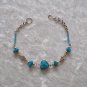 "Turquoise Diamond Coils" MURANO & CASCAJO beads BRACELET ~HANDMADE Peruvian Alpaca Silver Jewelry