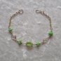"TRIBAL LIME DIAMONDS" MURANO & CASCAJO beads BRACELET ~HANDMADE Peruvian Alpaca Silver Jewelry